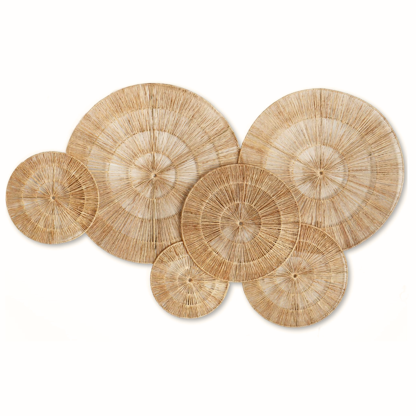 Set of 6 Jute Wall Decor Baskets