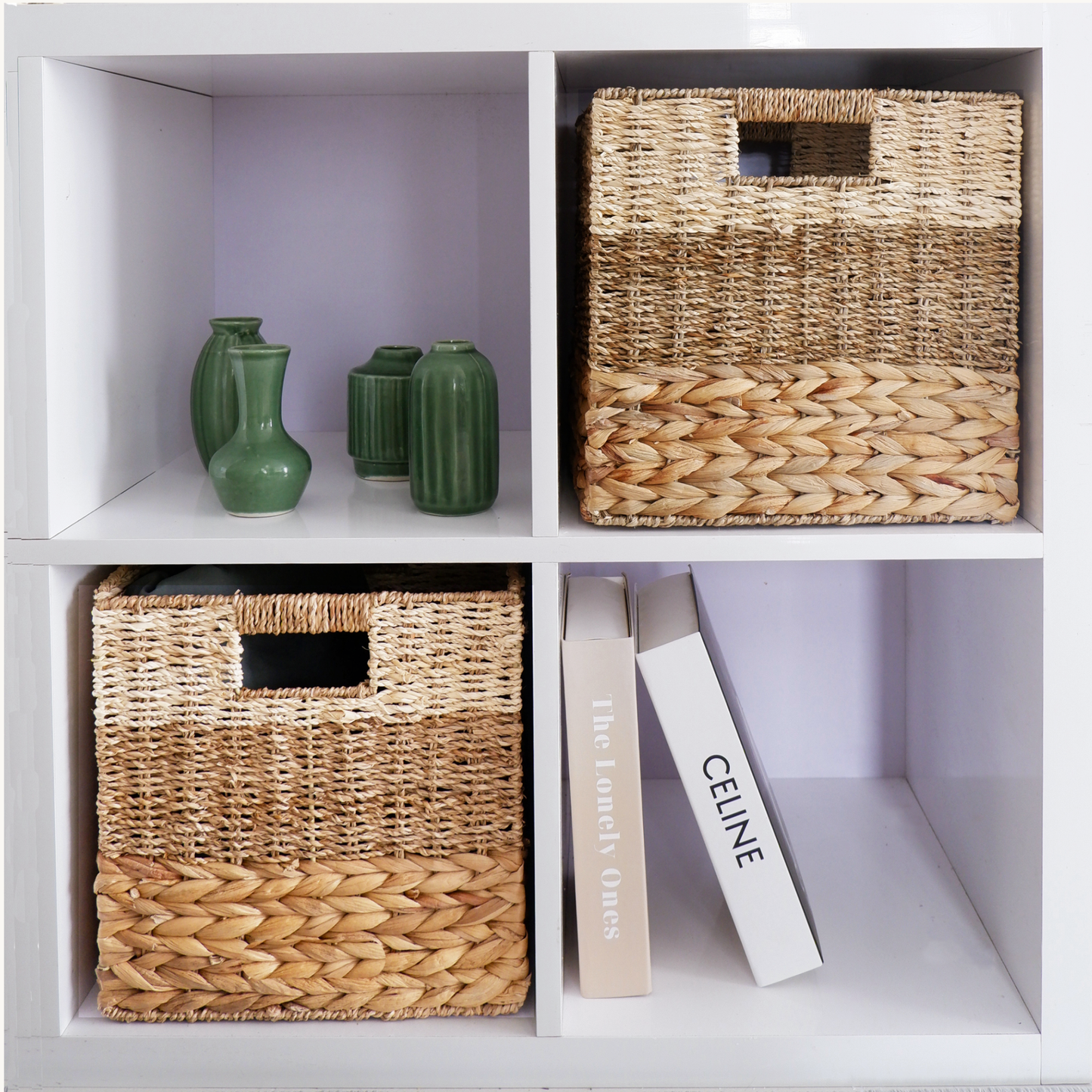 Set of 4 Wicker Cube Storage Baskets