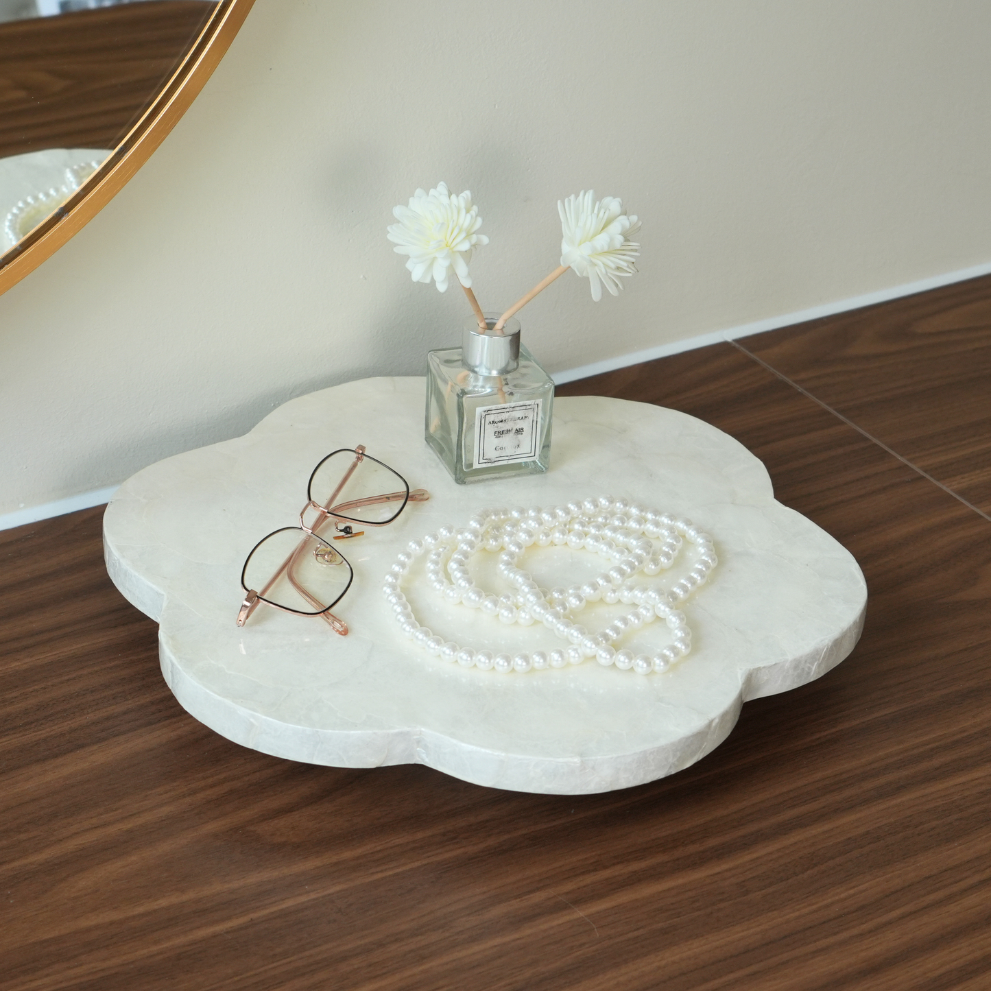 Scalloped Capiz Shells Lazy Susan