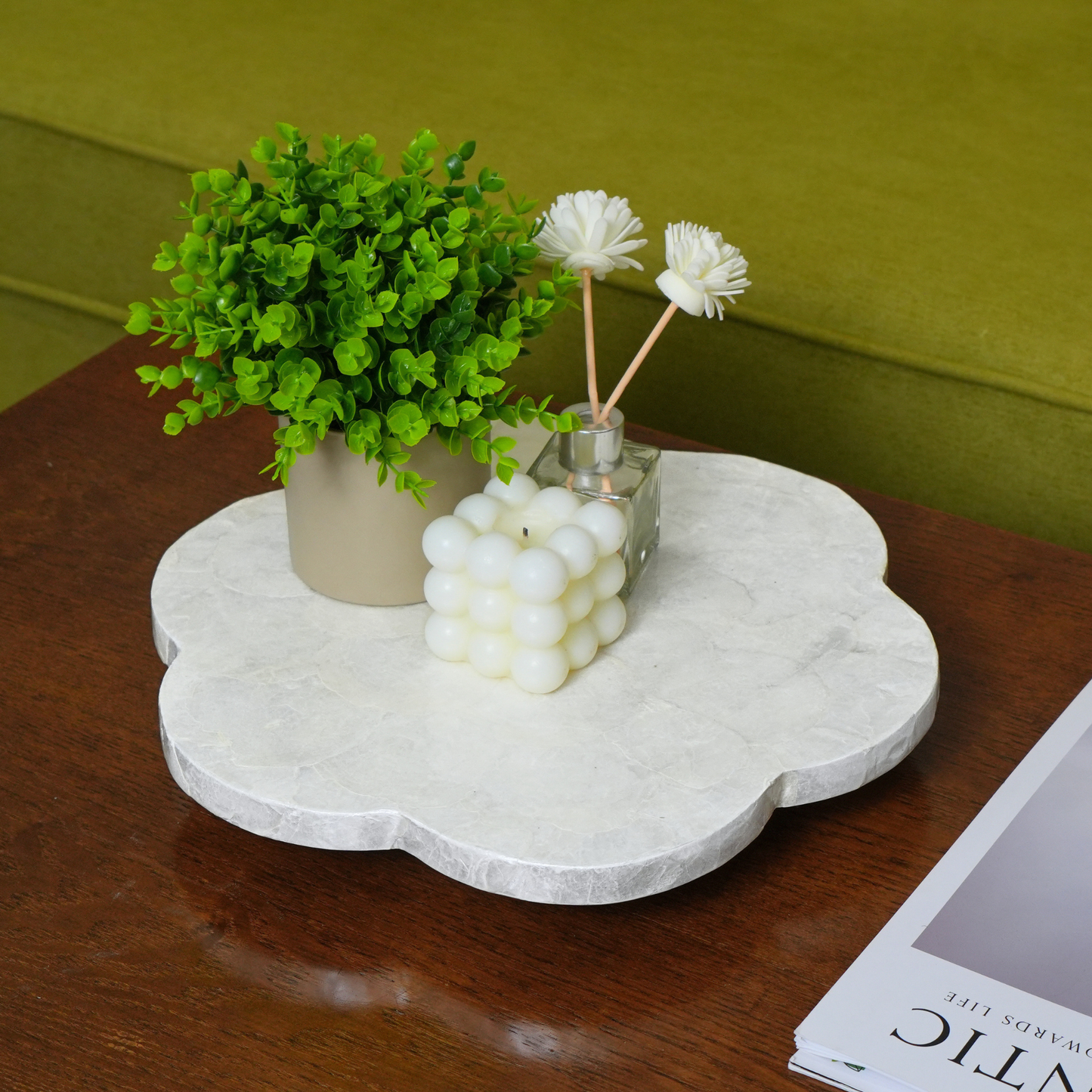 Scalloped Capiz Shells Lazy Susan
