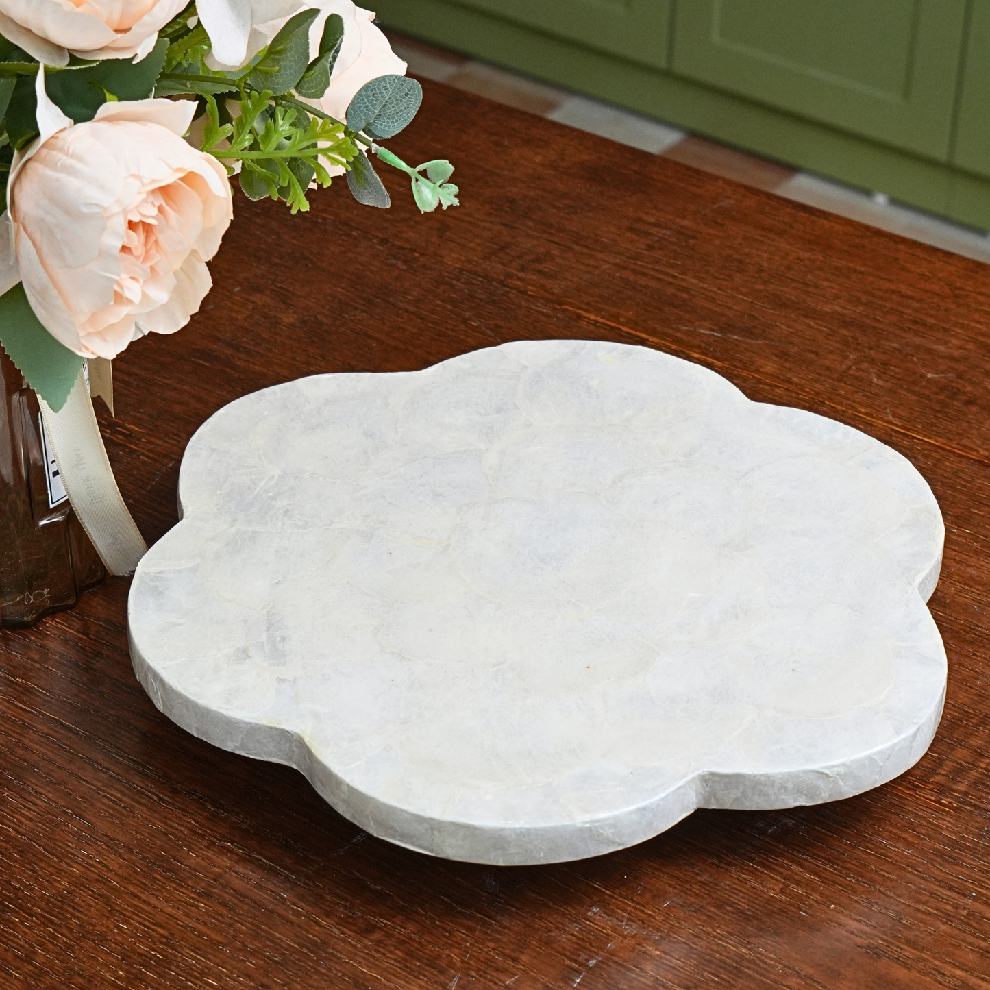 Scalloped Capiz Shells Lazy Susan