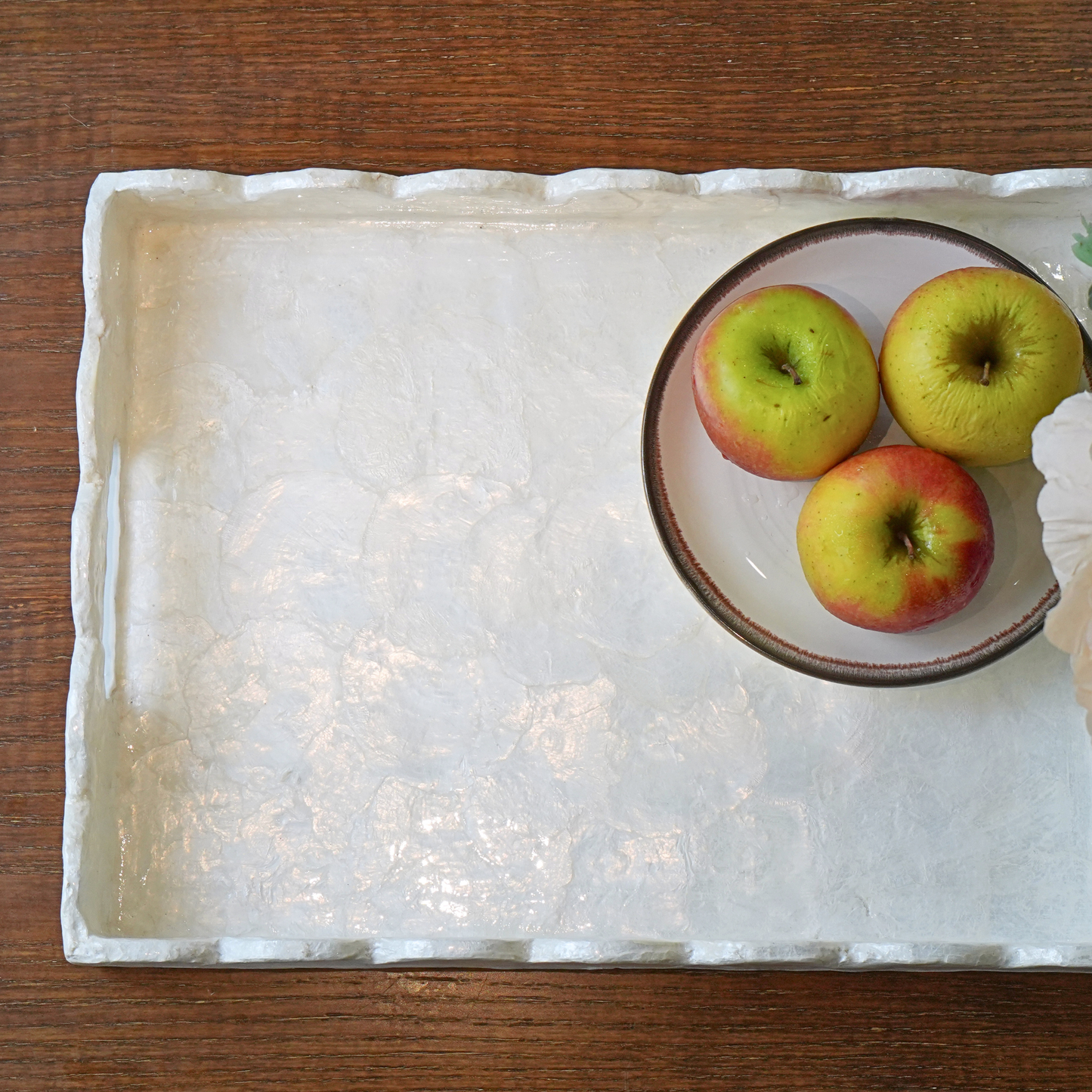 Capiz Shells Scalloped Rectangular Tray