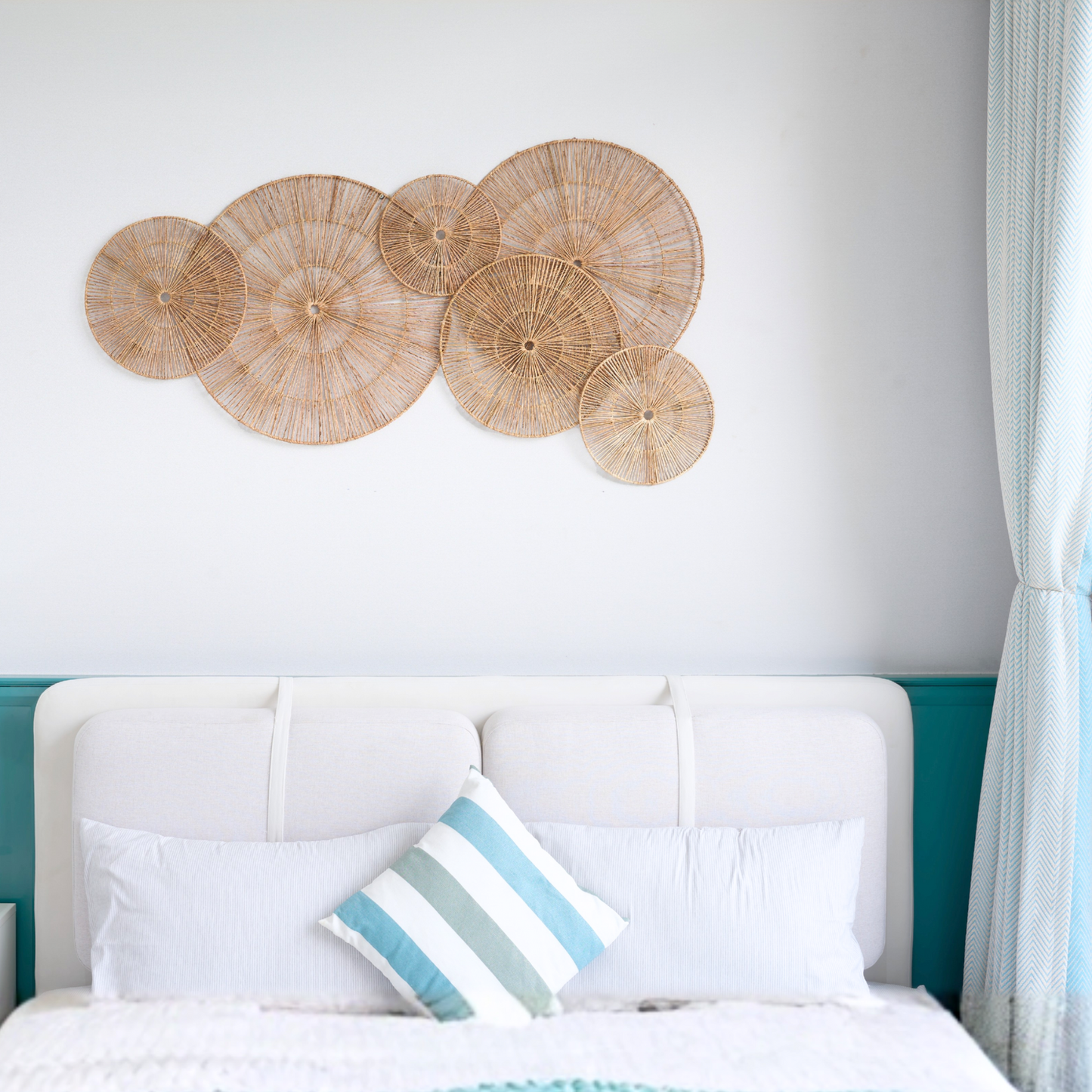 Set of 6 Jute Wall Decor Baskets