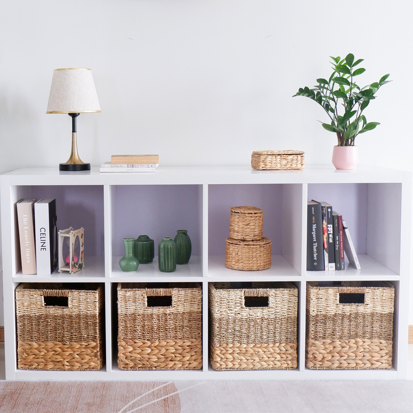 Set of 4 Wicker Cube Storage Baskets
