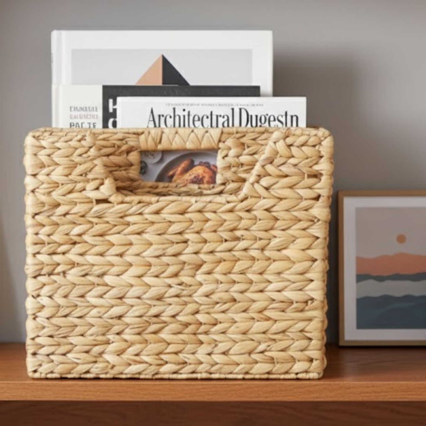 Wicker Magazine Basket