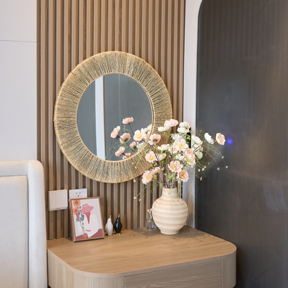 Boho Round Woven Jute Mirror