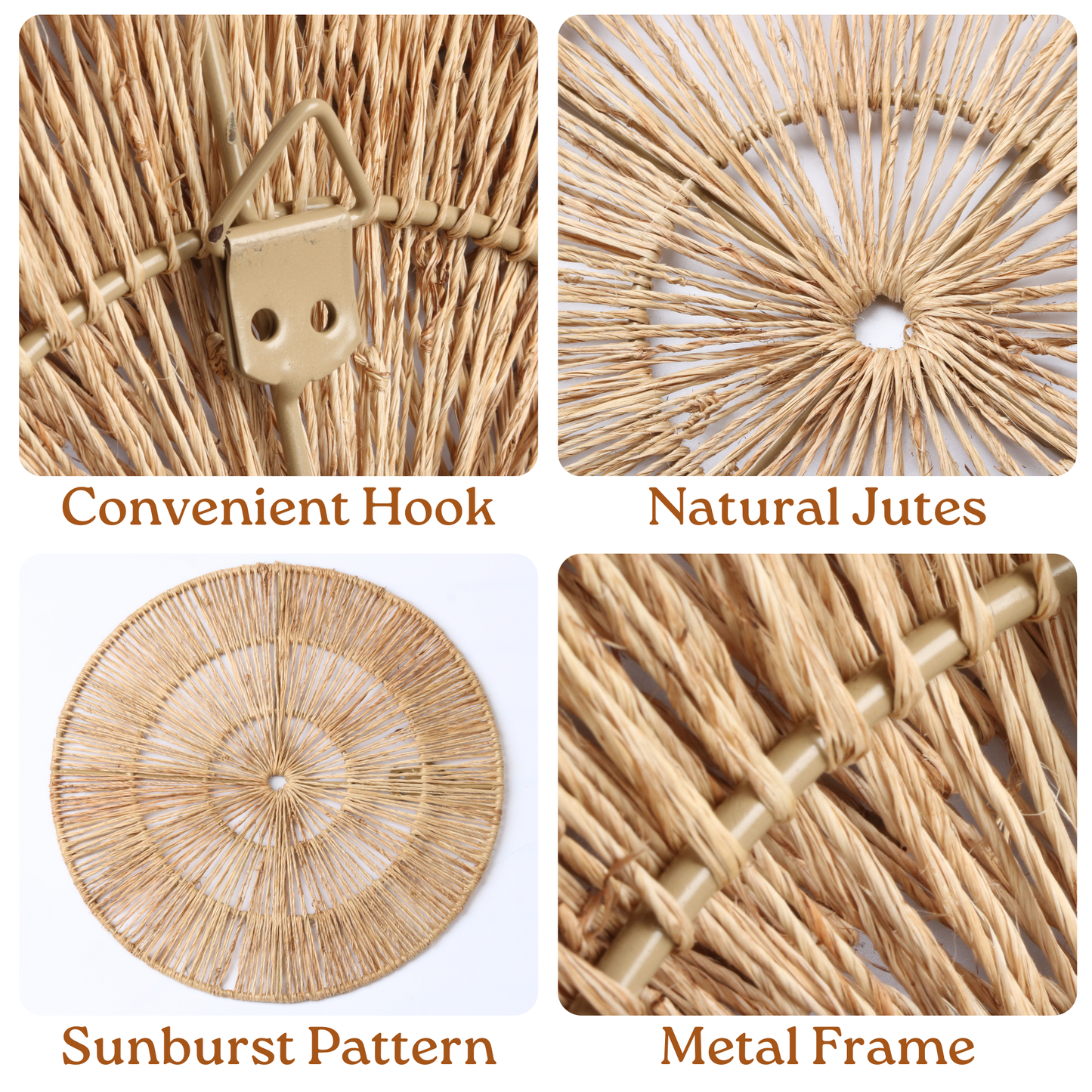 Set of 6 Jute Wall Decor Baskets