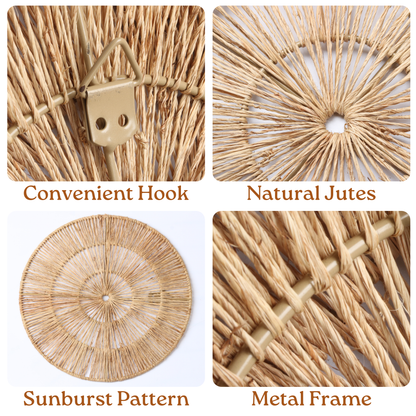 Set of 6 Jute Wall Decor Baskets