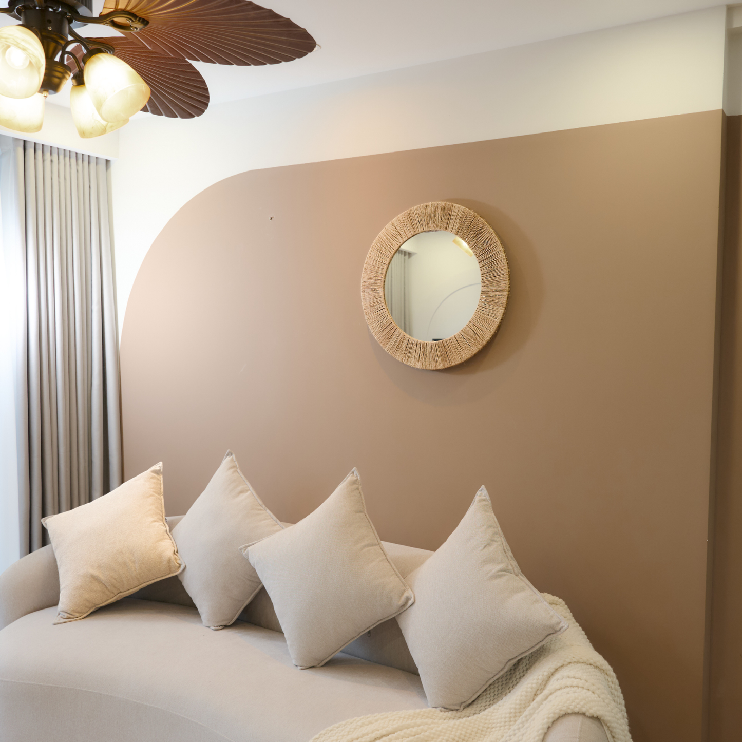 Boho Round Woven Jute Mirror