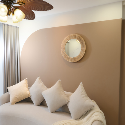 Boho Round Woven Jute Mirror