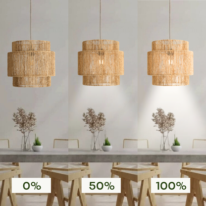 Plug-in Jute Pendant Light