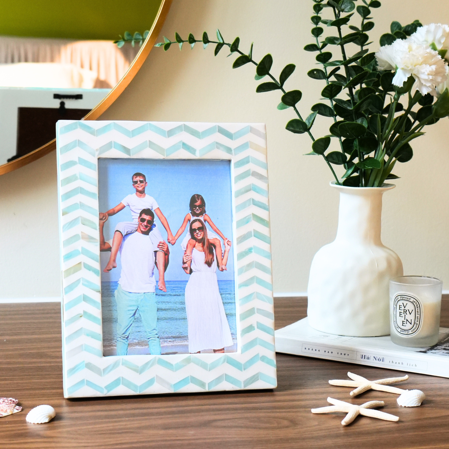 Mother of Pearl Inlay Picture Frame - Chevron