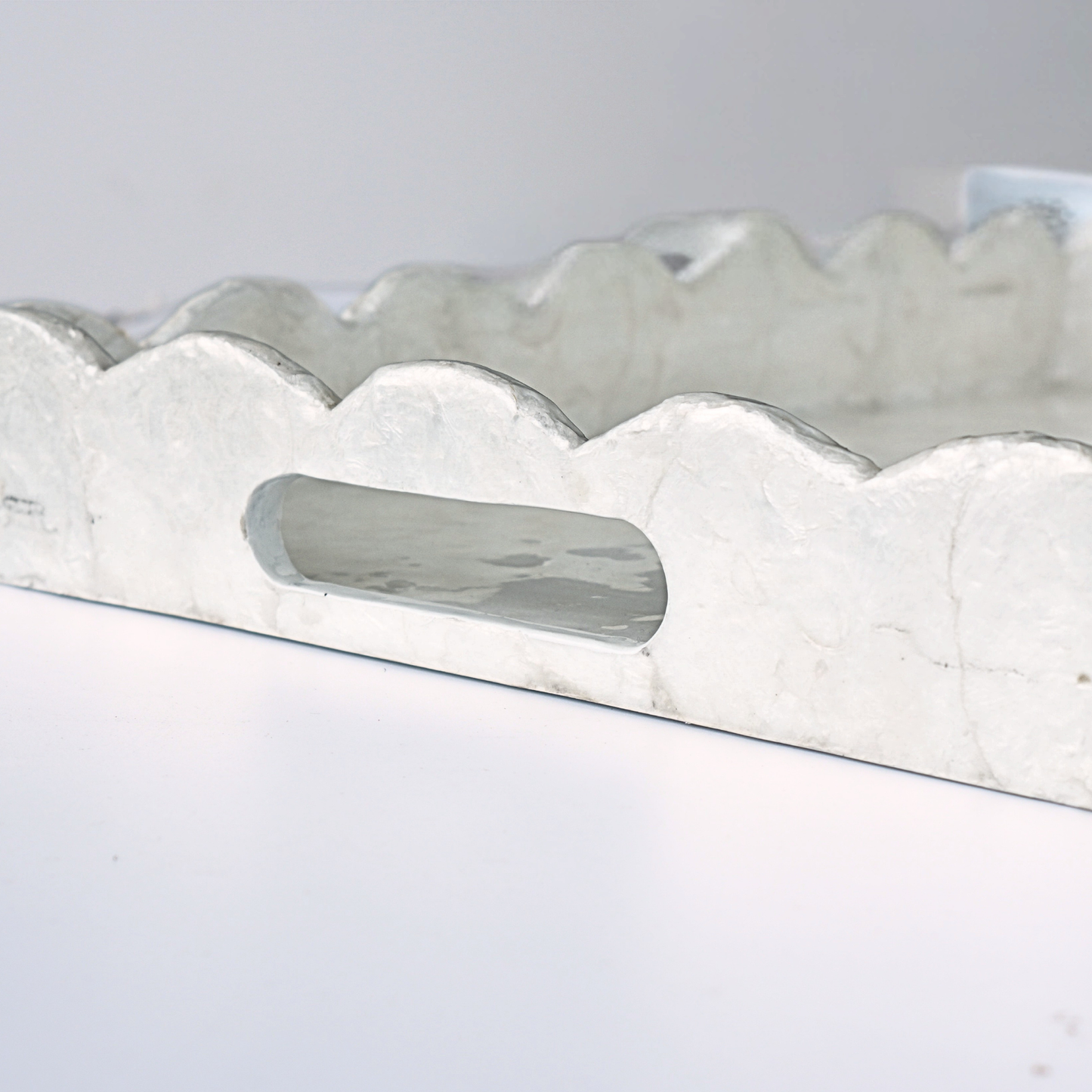 Capiz Shells Scalloped Rectangular Tray