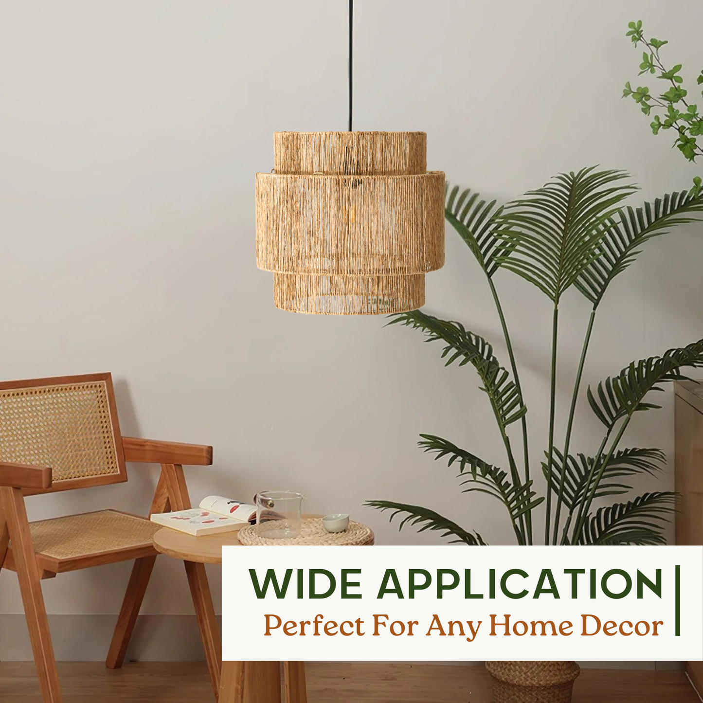 Plug-in Jute Pendant Light