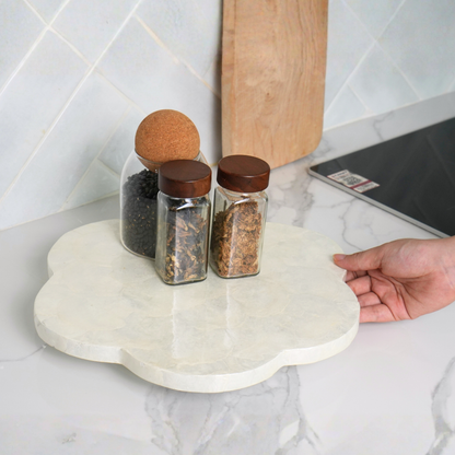 Scalloped Capiz Shells Lazy Susan