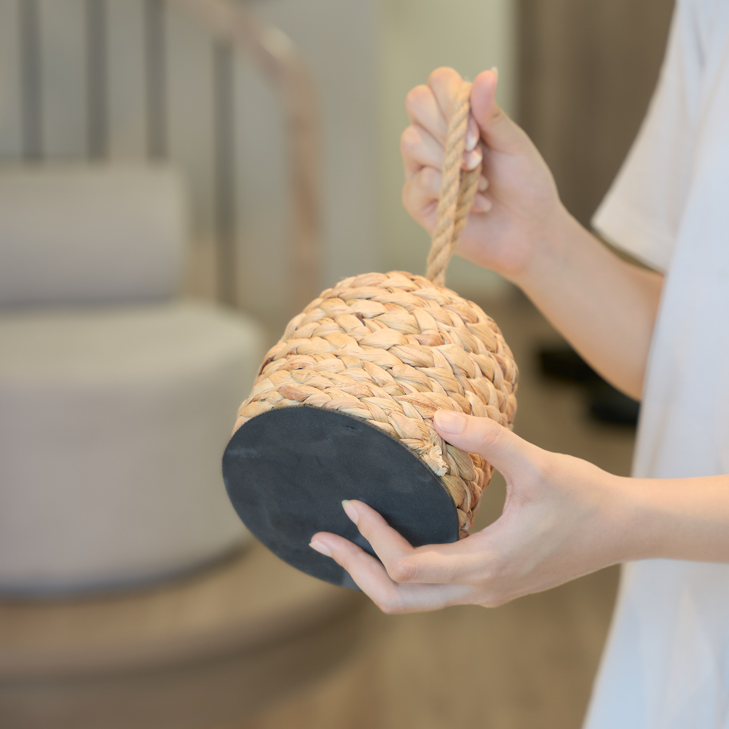 Water Hyacinth Door Stopper with Handle