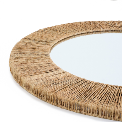 Boho Round Woven Jute Mirror