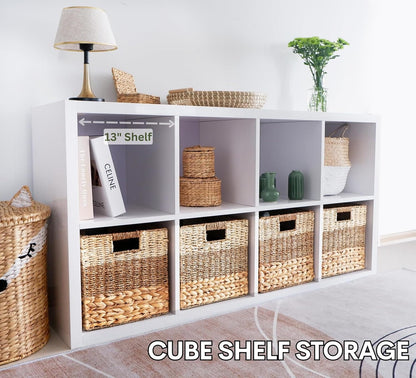Set of 4 Wicker Storage Cube Bins