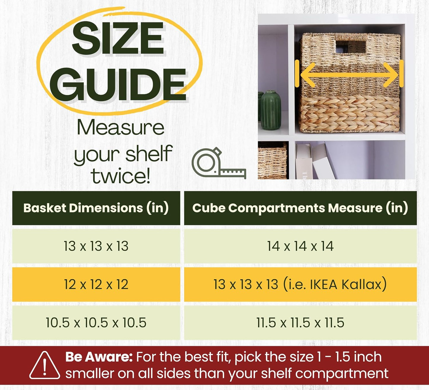 Set of 4 Wicker Storage Cube Bins