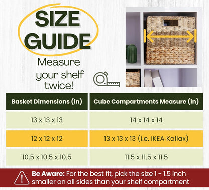 Set of 4 Wicker Storage Cube Bins