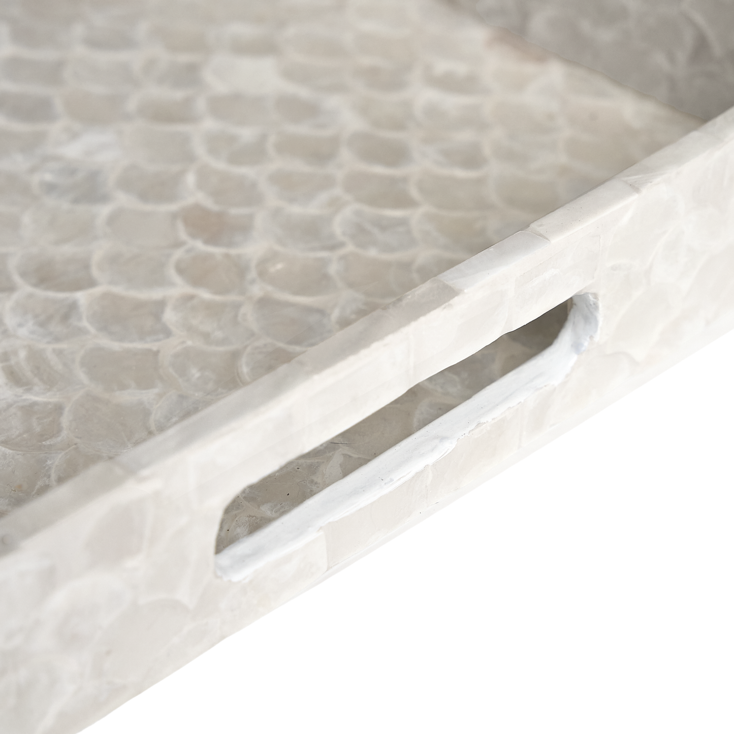 Capiz Fish-scale Rectangular Tray - Off-white