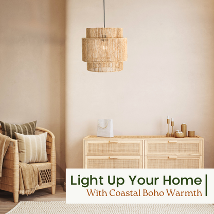 Plug-in Jute Pendant Light