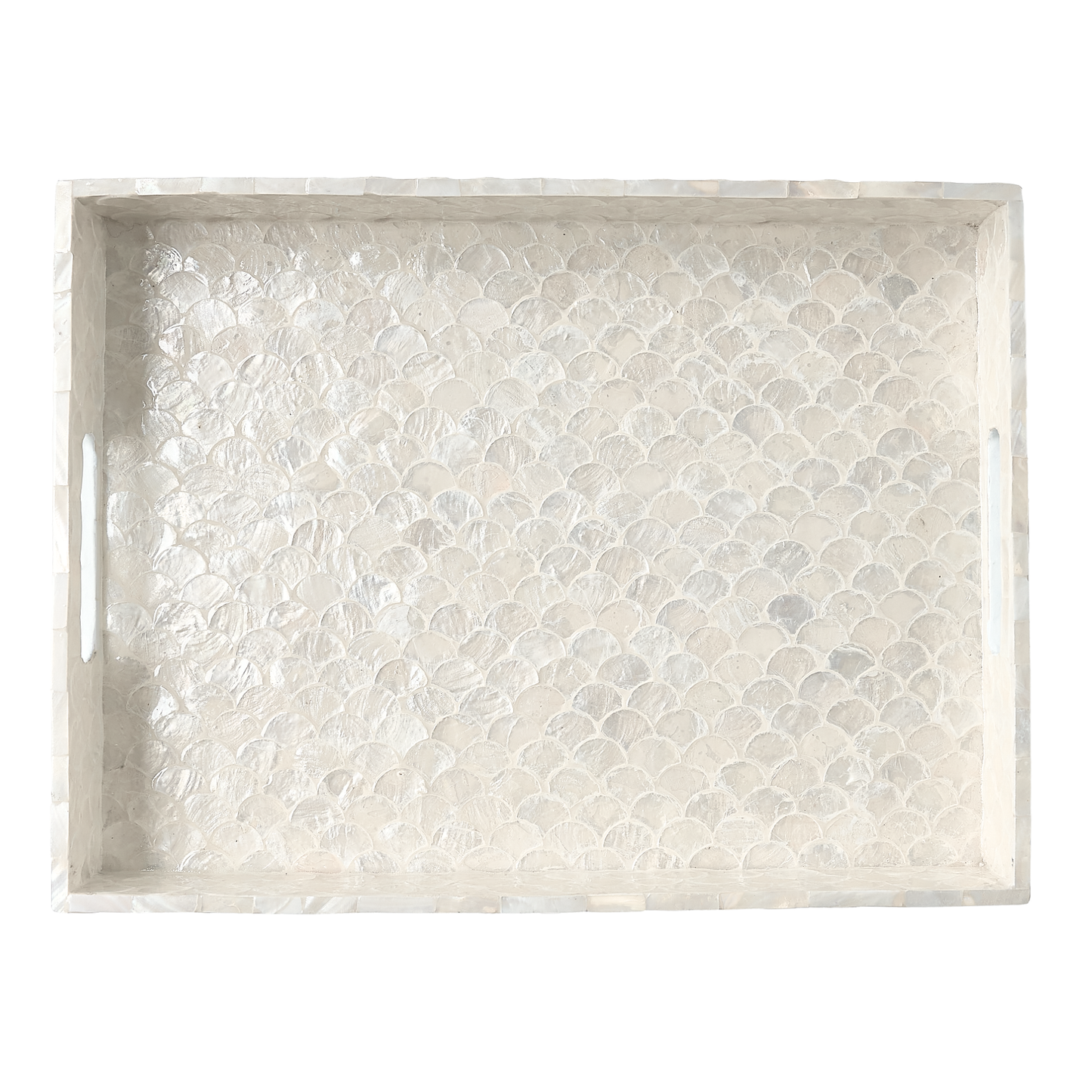 Capiz Fish-scale Rectangular Tray - Off-white