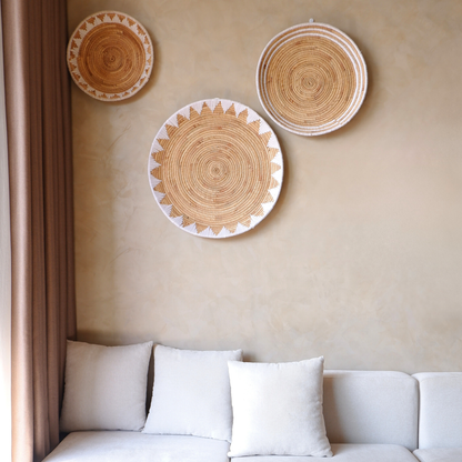 Set of 3 Round Water Hyacinth Wall Baskets