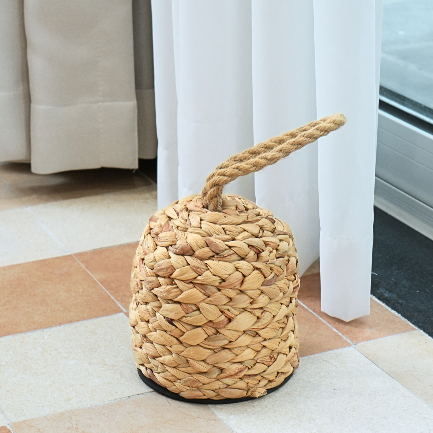 Water Hyacinth Door Stopper with Handle