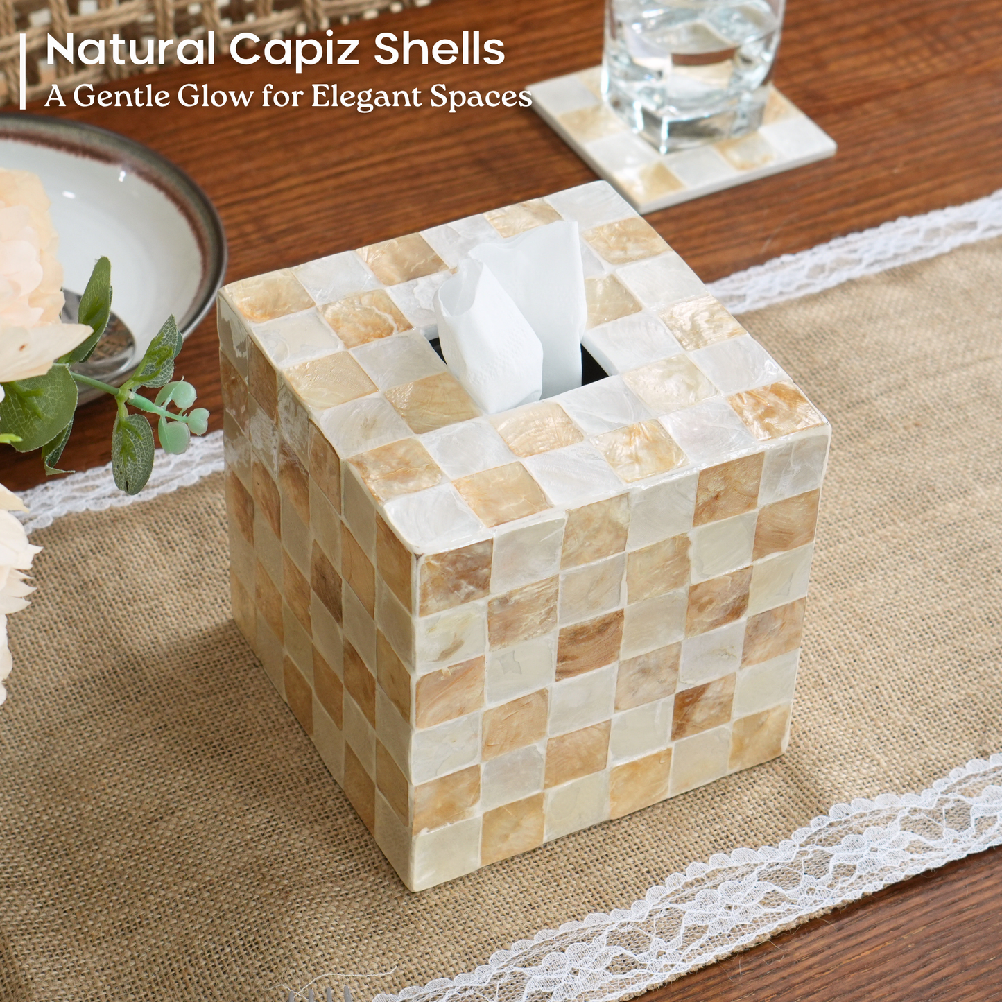 Square Tissue Box Cover (Ivory)