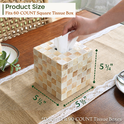 Square Tissue Box Cover (Ivory)
