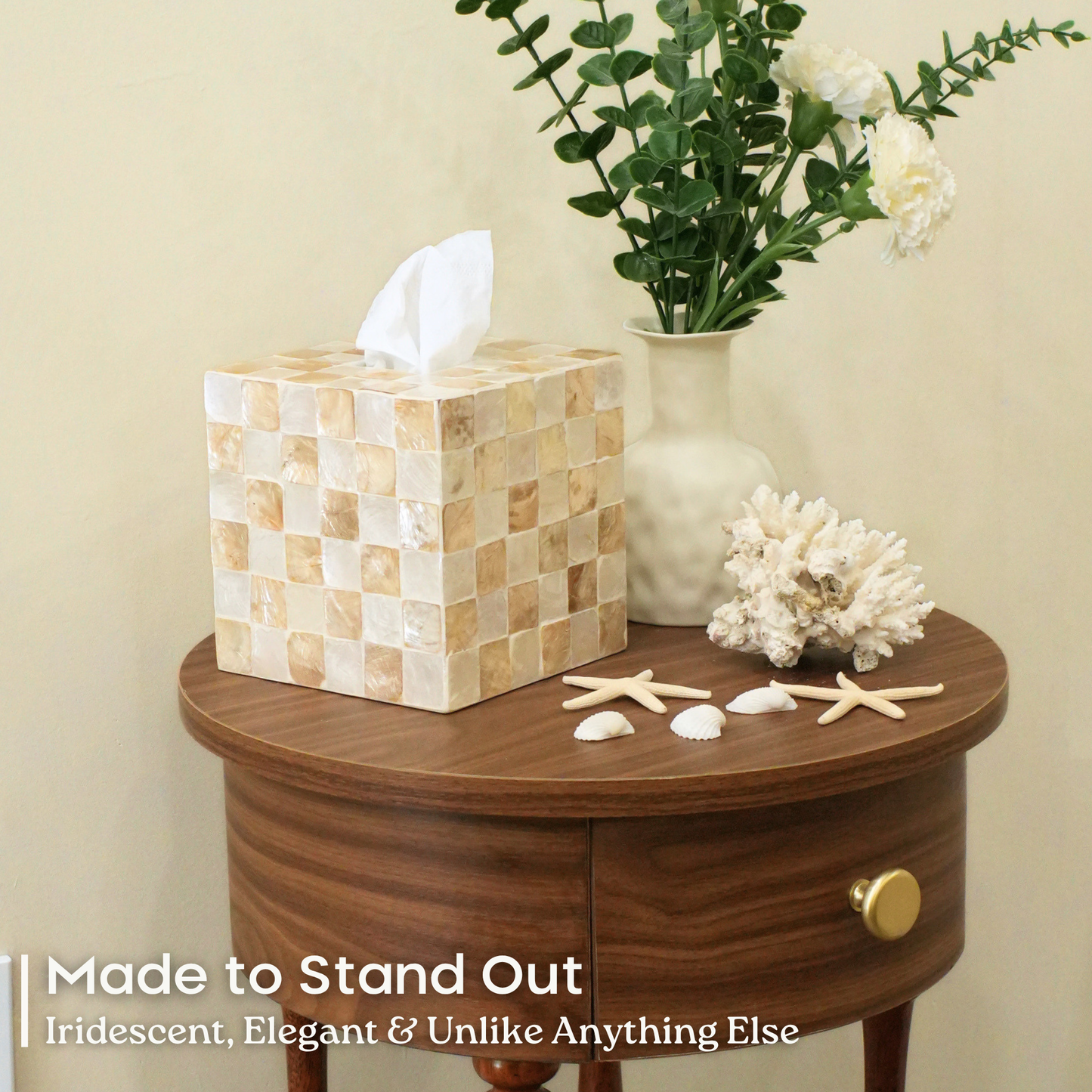 Square Tissue Box Cover (Ivory)