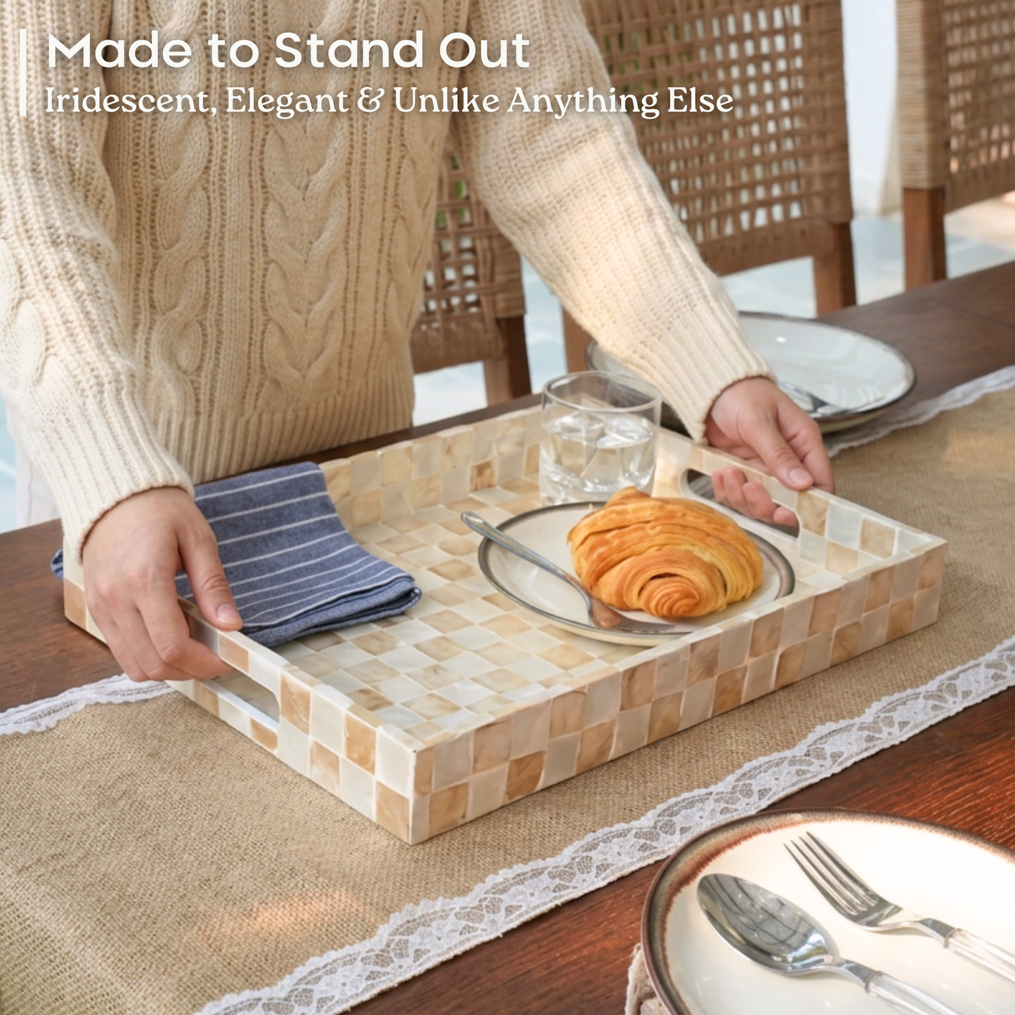 Rectangle Serving Tray (Ivory)