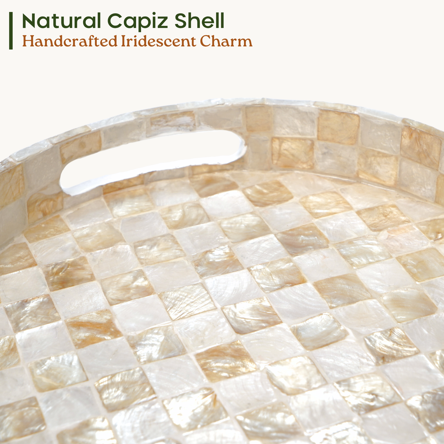 Round Decorative Tray (Ivory)