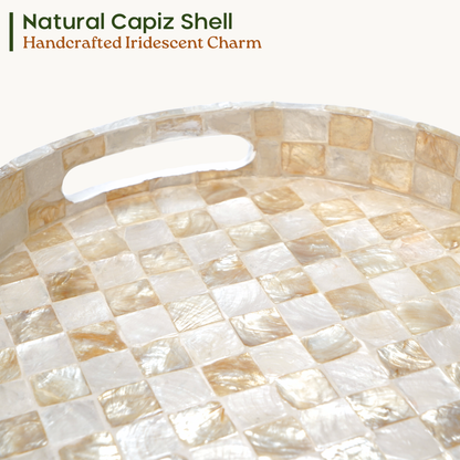 Round Decorative Tray (Ivory)