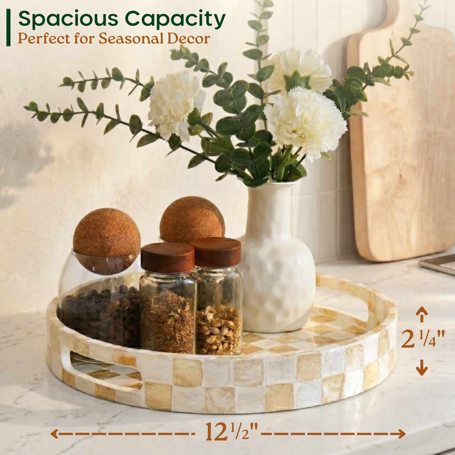 Round Decorative Tray (Ivory)