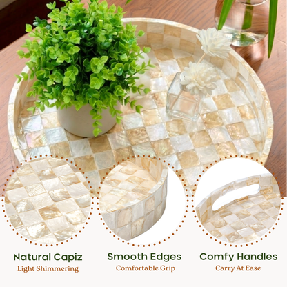 Round Decorative Tray (Ivory)