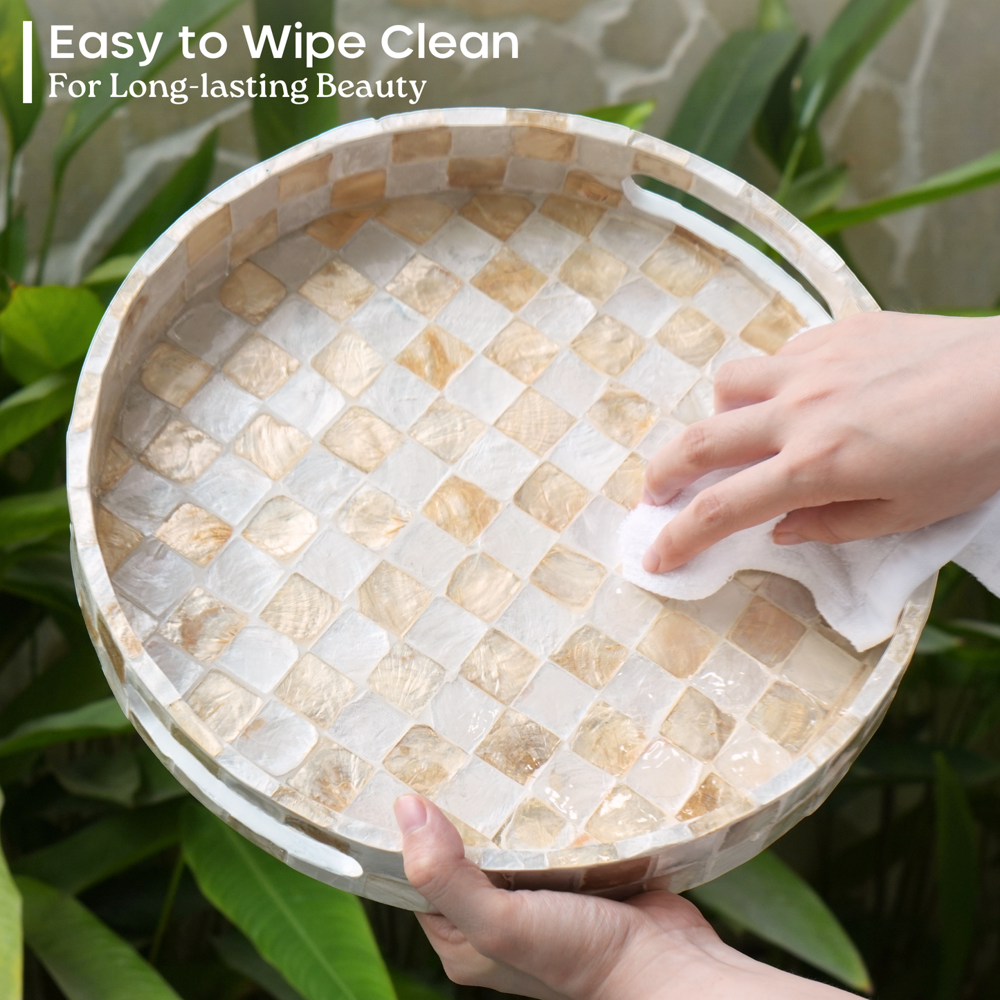 Round Decorative Tray (Ivory)