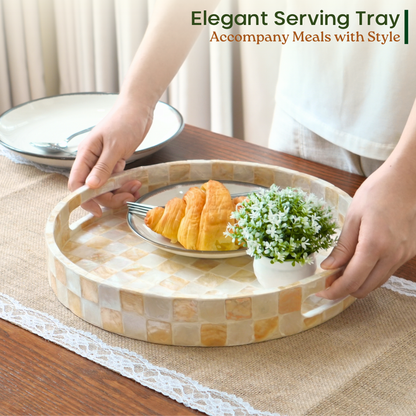 Round Decorative Tray (Ivory)