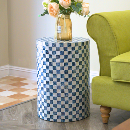 Capiz End Table (Navy Blue)
