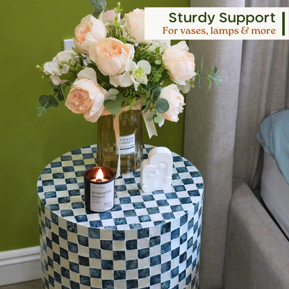 Capiz End Table (Navy Blue)