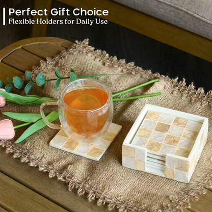 Capiz Square Coasters (Ivory)