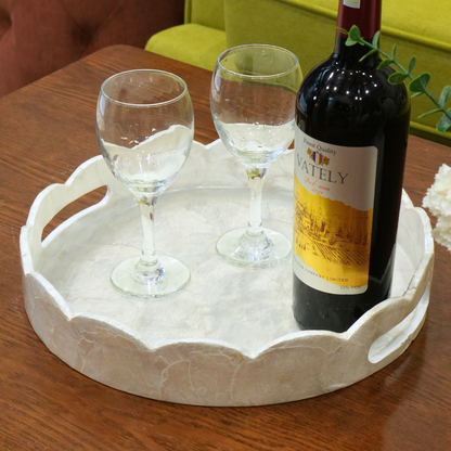Capiz Scalloped Tray