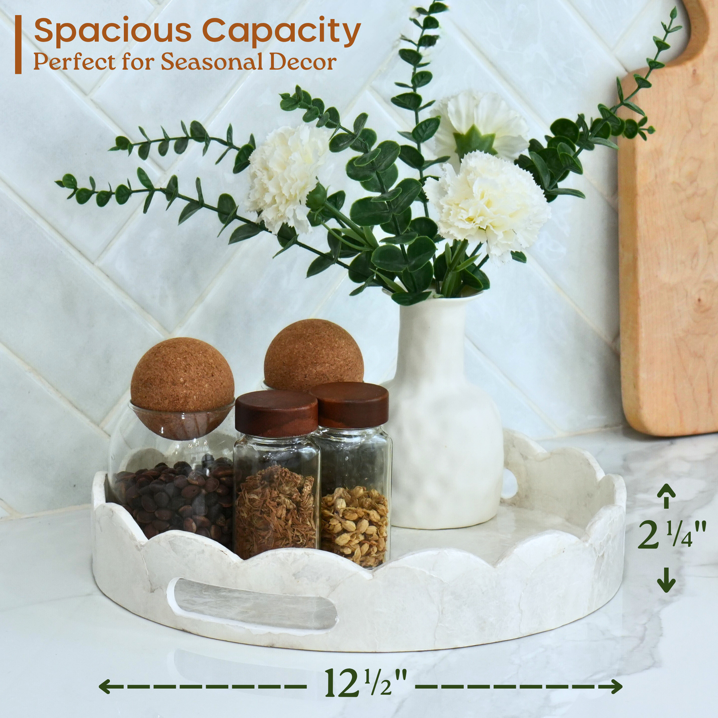 Capiz Scalloped Tray