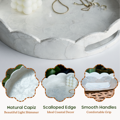 Capiz Scalloped Tray