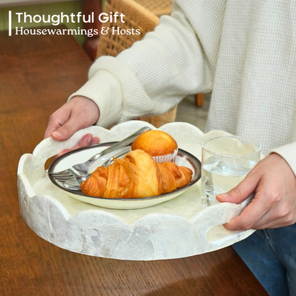 Capiz Scalloped Tray
