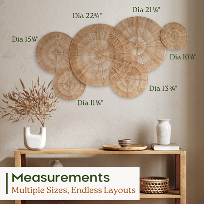 Set of 6 Jute Wall Decor Baskets