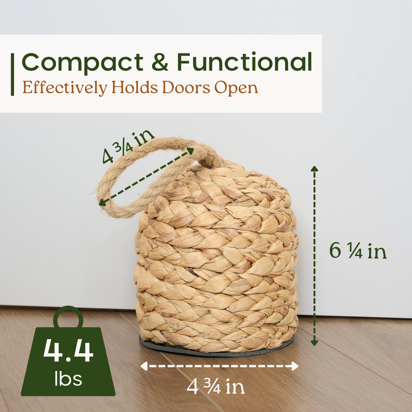 Natural Water Hyacinth Door Stopper