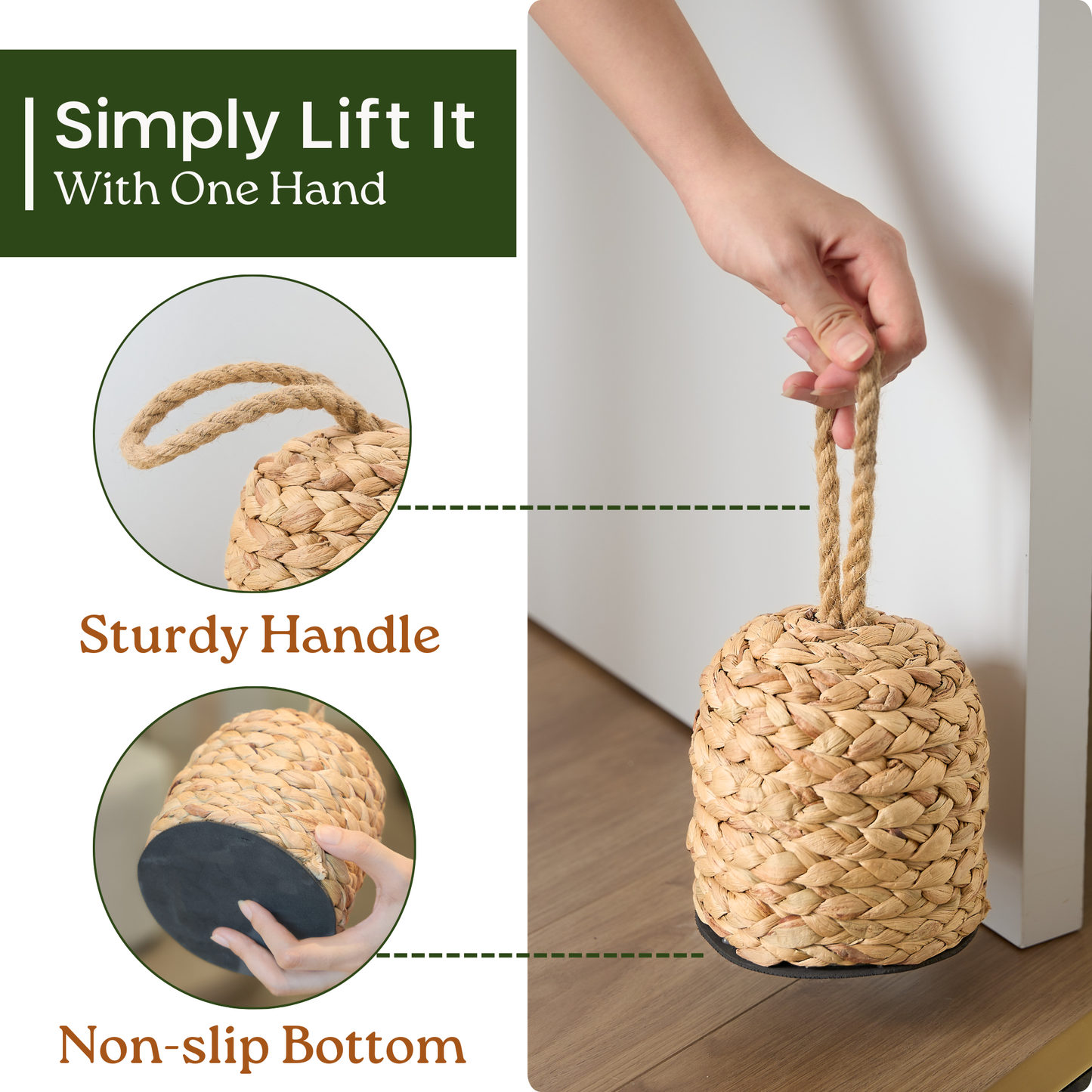 Natural Water Hyacinth Door Stopper